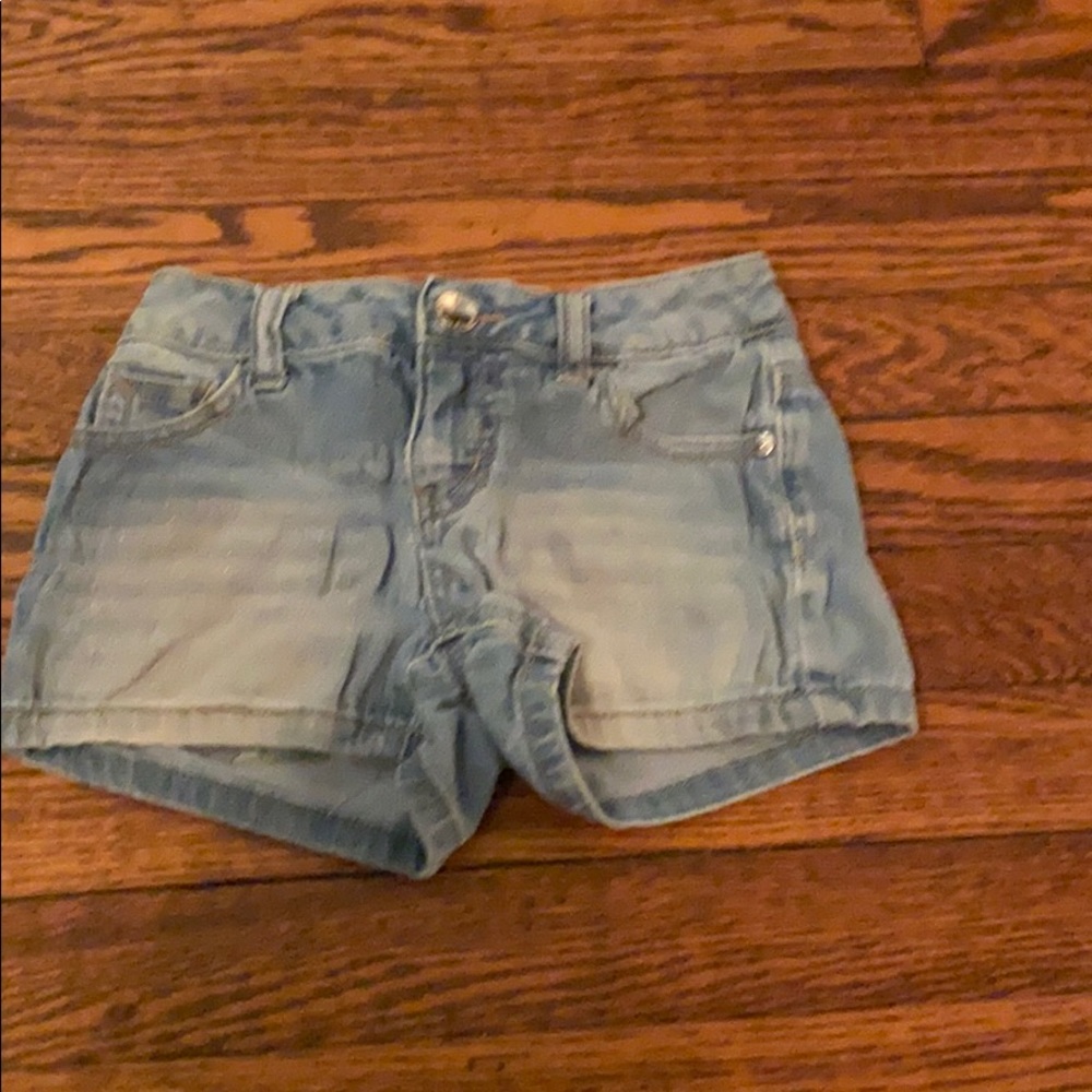 Justice sparkly jean shorts